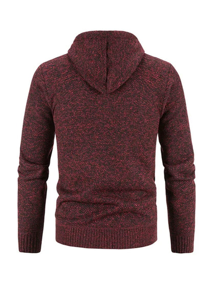 Men's casual knitted hooded zipper jacket - Shello's Creative Boutique