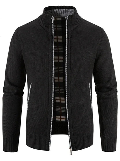 Men's casual stand collar knitted jacket - Shello's Creative Boutique