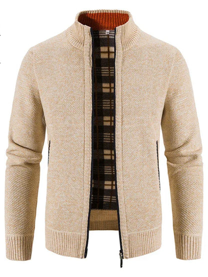 Men's casual stand collar knitted jacket - Shello's Creative Boutique