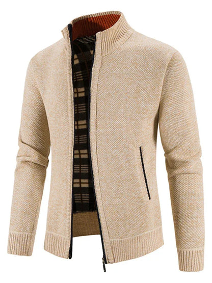 Men's casual stand collar knitted jacket - Shello's Creative Boutique