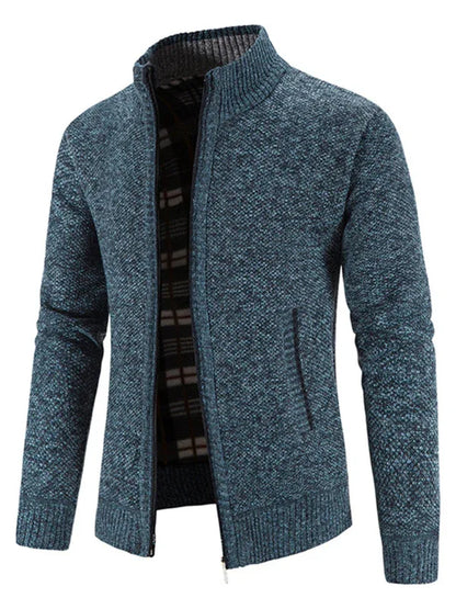 Men's casual stand collar knitted jacket - Shello's Creative Boutique