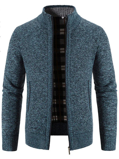 Men's casual stand collar knitted jacket - Shello's Creative Boutique