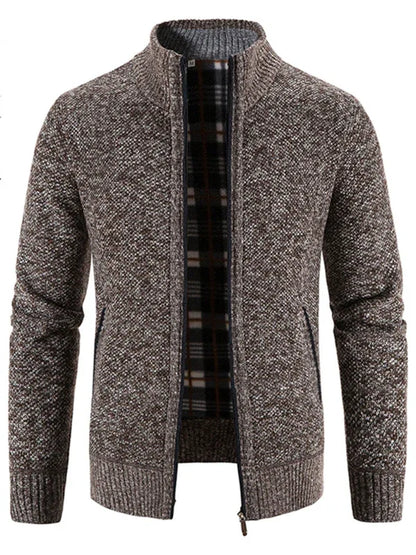 Men's casual stand collar knitted jacket - Shello's Creative Boutique