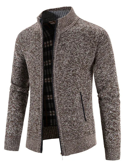 Men's casual stand collar knitted jacket - Shello's Creative Boutique