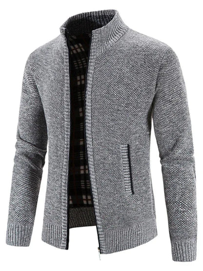 Men's casual stand collar knitted jacket - Shello's Creative Boutique