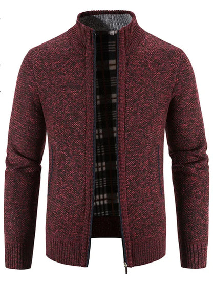 Men's casual stand collar knitted jacket - Shello's Creative Boutique