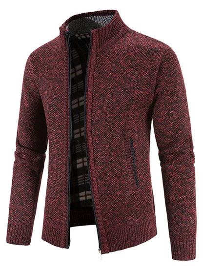 Men's casual stand collar knitted jacket - Shello's Creative Boutique