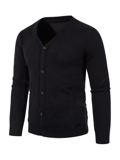 Effortless Versatility - Men's Casual V-Neck Sweater Cardigan - Shello's Creative Boutique