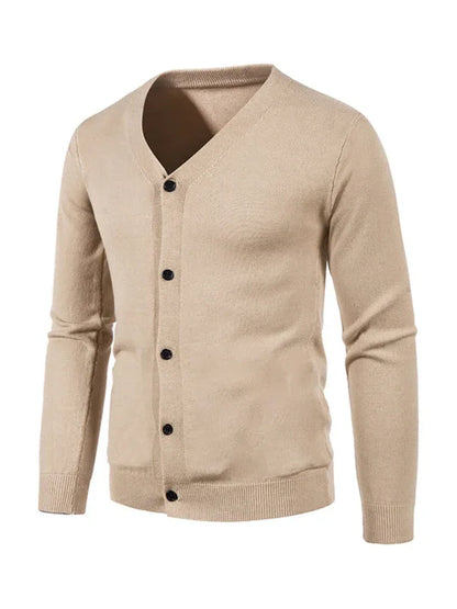 Effortless Versatility - Men's Casual V-Neck Sweater Cardigan - Shello's Creative Boutique