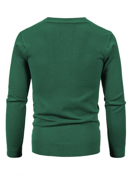 New men's casual solid color V-neck sweater cardigan sweater Shello's Creative Boutique