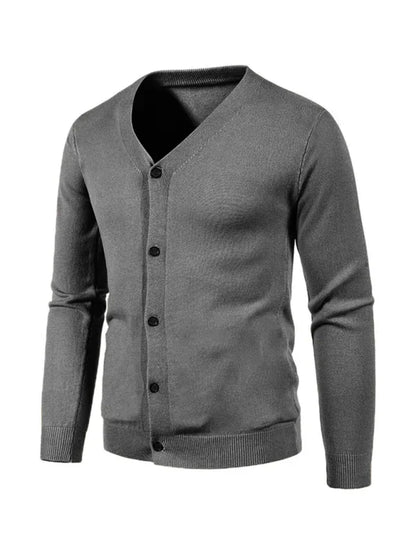 Effortless Versatility - Men's Casual V-Neck Sweater Cardigan - Shello's Creative Boutique