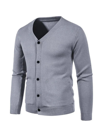 Effortless Versatility - Men's Casual V-Neck Sweater Cardigan - Shello's Creative Boutique