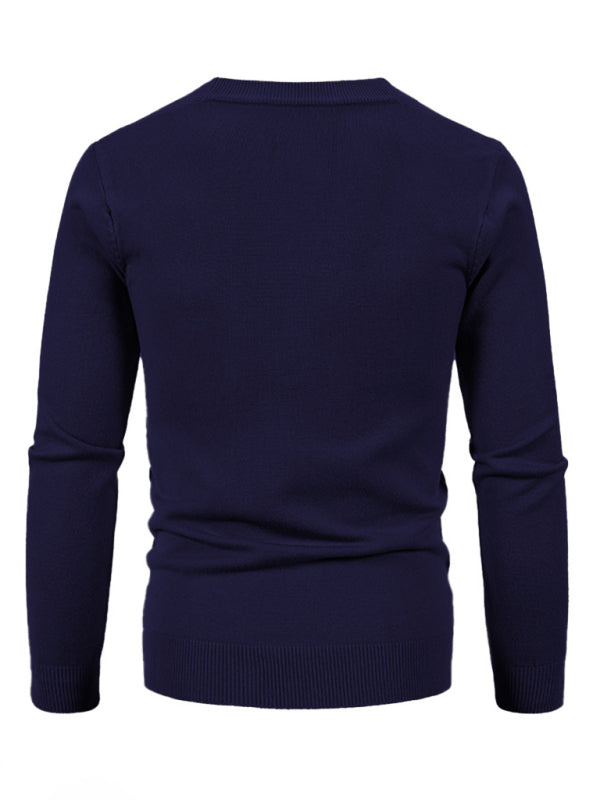 New men's casual solid color V-neck sweater cardigan sweater Shello's Creative Boutique