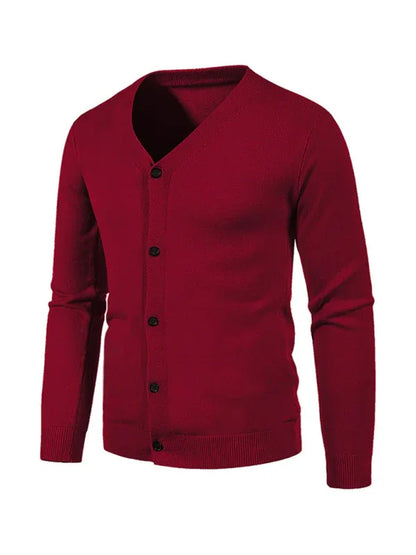 Effortless Versatility - Men's Casual V-Neck Sweater Cardigan - Shello's Creative Boutique