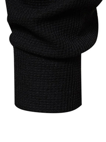 Men's Four Button Waffle Henley Neck Long Sleeve T-Shirt - Shello's Creative Boutique