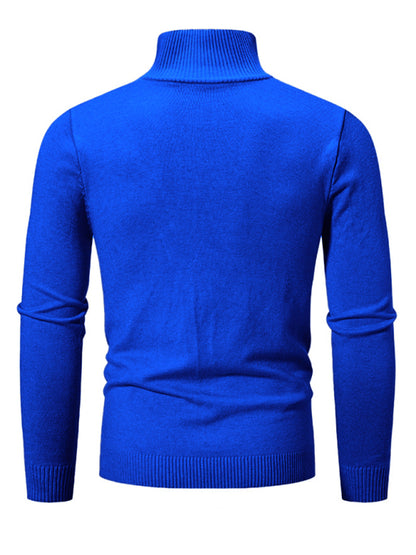Men's casual solid color sweater half zipper pullover stand collar sweater Shello's Creative Boutique