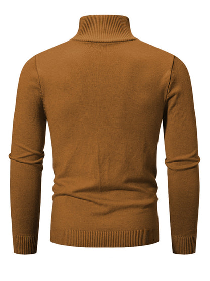 Men's casual solid color sweater half zipper pullover stand collar sweater Shello's Creative Boutique