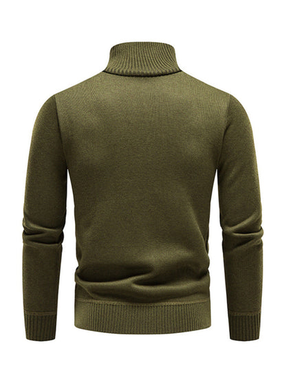 Men's stand-up collar thickened patchwork half-zip lapel sweater pullover sweater Shello's Creative Boutique