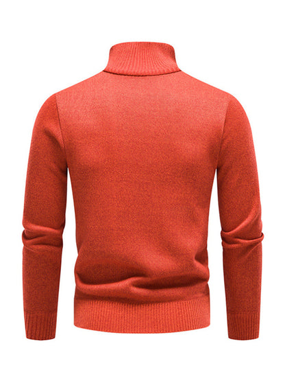 Men's stand-up collar thickened patchwork half-zip lapel sweater pullover sweater Shello's Creative Boutique