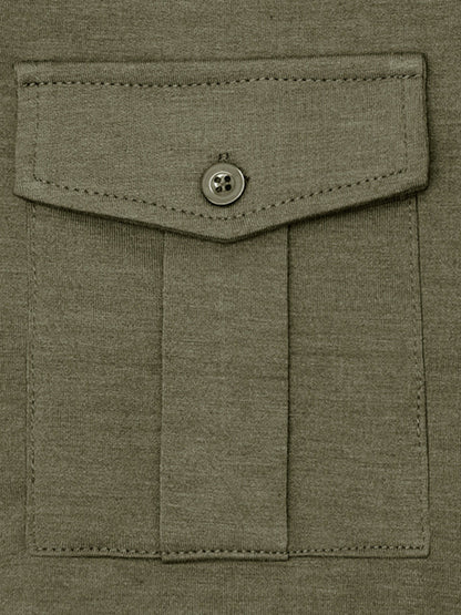 Men's Lapel Polo Solid Color Long Sleeve Polo Shirt Shello Creative Boutique