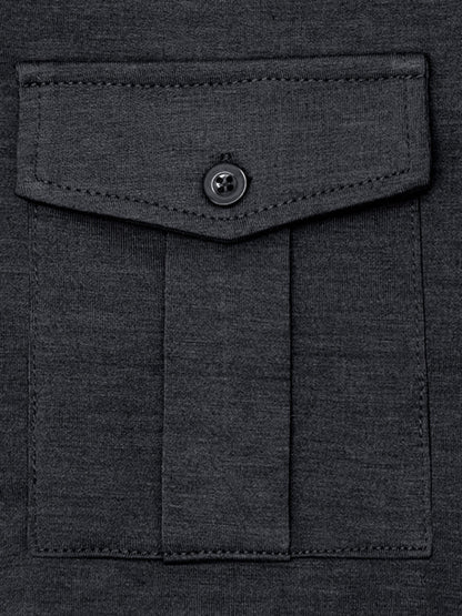 Men's Lapel Polo Solid Color Long Sleeve Polo Shirt Shello Creative Boutique