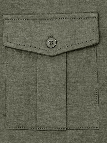 Men's Lapel Polo Solid Color Long Sleeve Polo Shirt Shello Creative Boutique