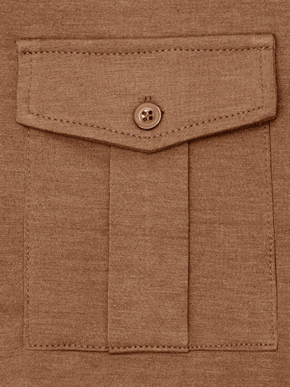 Men's Lapel Polo Solid Color Long Sleeve Polo Shirt Shello Creative Boutique