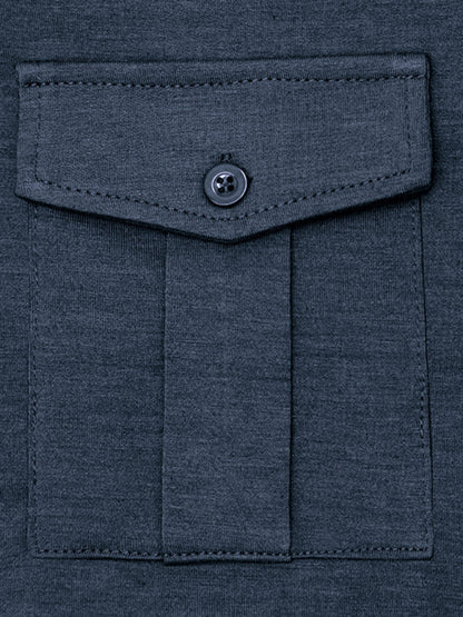 Men's Lapel Polo Solid Color Long Sleeve Polo Shirt Shello Creative Boutique