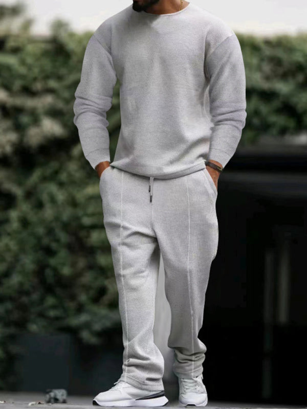 Men's new long-sleeved trousers round-neck casual suit Shello's Creative Boutique