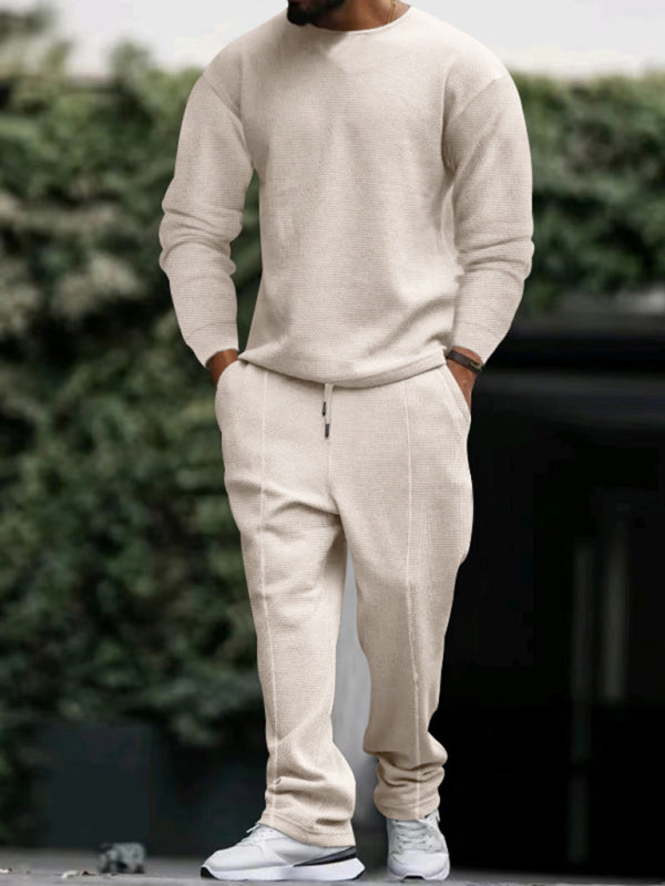 Men's new long-sleeved trousers round-neck casual suit Shello's Creative Boutique