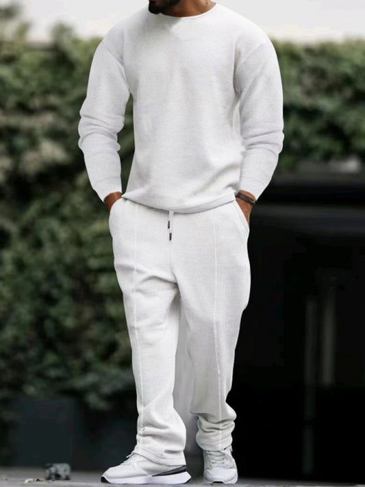Men's new long-sleeved trousers round-neck casual suit Shello's Creative Boutique