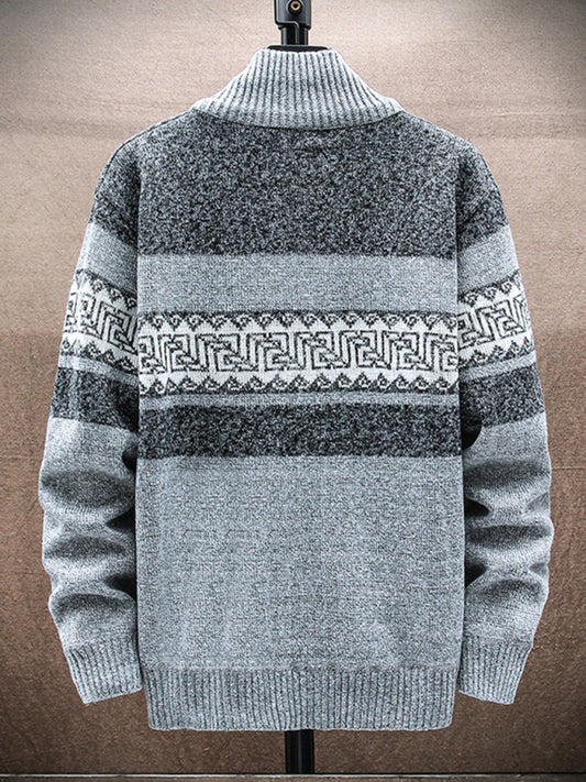 Men's new fashion stand-up collar cardigan sweater zipper style sweater Shello's Creative Boutique