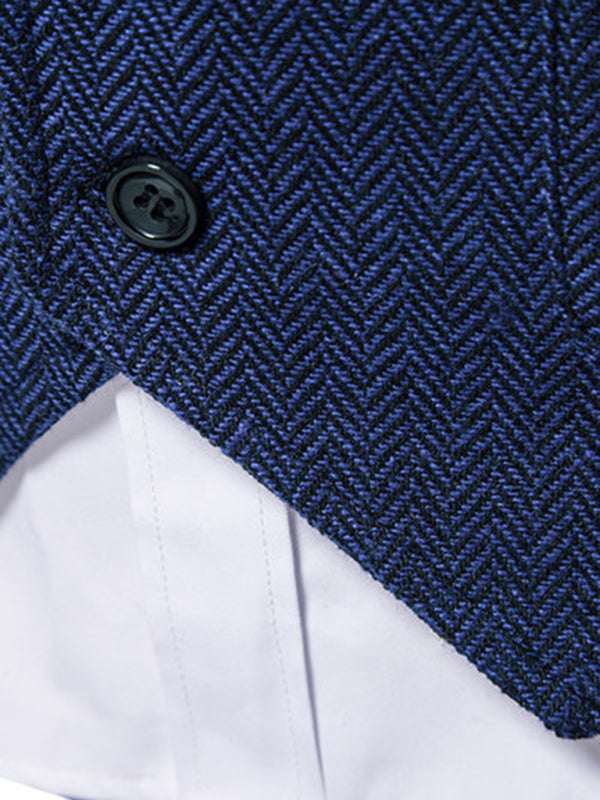 Men's herringbone tweed suit vest retro lapel vest Shello Creative Boutique