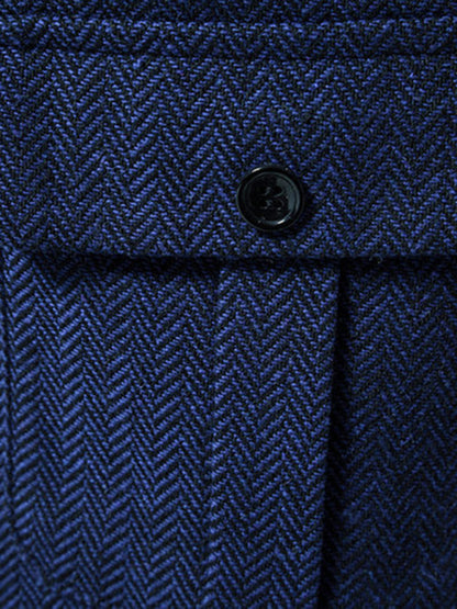 Men's herringbone tweed suit vest retro lapel vest Shello Creative Boutique