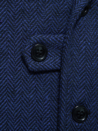 Men's herringbone tweed suit vest retro lapel vest Shello Creative Boutique