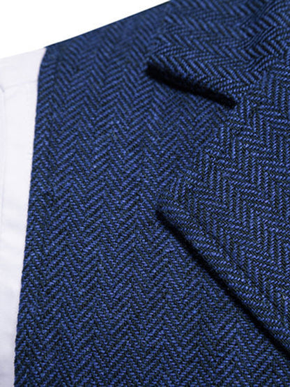 Men's herringbone tweed suit vest retro lapel vest Shello Creative Boutique