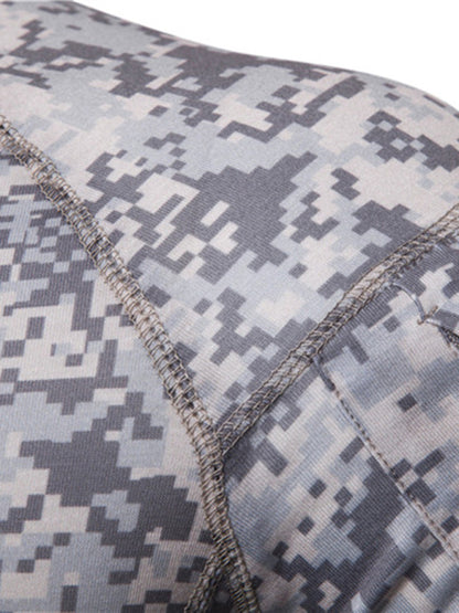 Men's Military Field Outdoor Elastic Fitness Camouflage Long Sleeve Zipper Pocket T-Shirt Shello's Creative Boutique