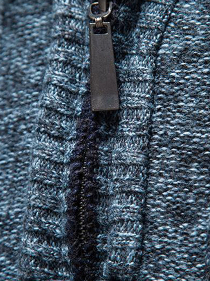 Men's stand collar zipper half cardigan sweater Shello's Creative Boutique