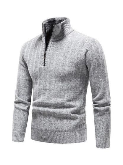 Men's stand collar zipper half cardigan sweater Shello's Creative Boutique