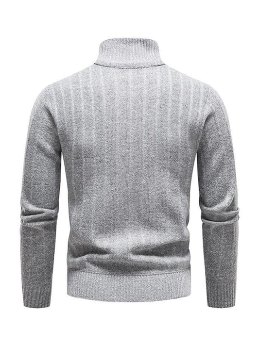 Men's stand collar zipper half cardigan sweater Shello's Creative Boutique