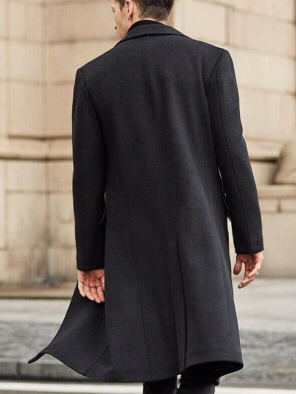 Men's long woolen windbreaker woolen coat Shello's Creative Boutique