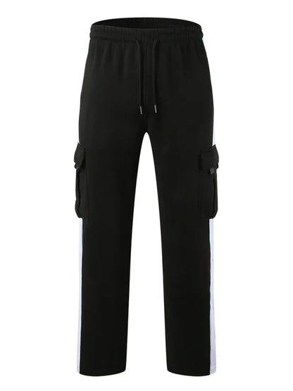 Men's Autumn and Winter Velvet Loose Multi-Pocket Lanyard Overalls - Shello's Creative Boutique