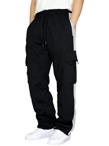 Men's Autumn and Winter Velvet Loose Multi-Pocket Lanyard Overalls - Shello's Creative Boutique