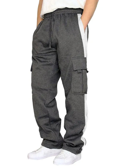 Men's Autumn and Winter Velvet Loose Multi-Pocket Lanyard Overalls - Shello's Creative Boutique
