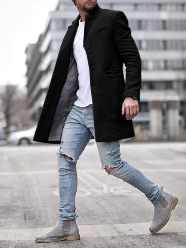 Men's youth woolen coat mid-length coat Shello's Creative Boutique