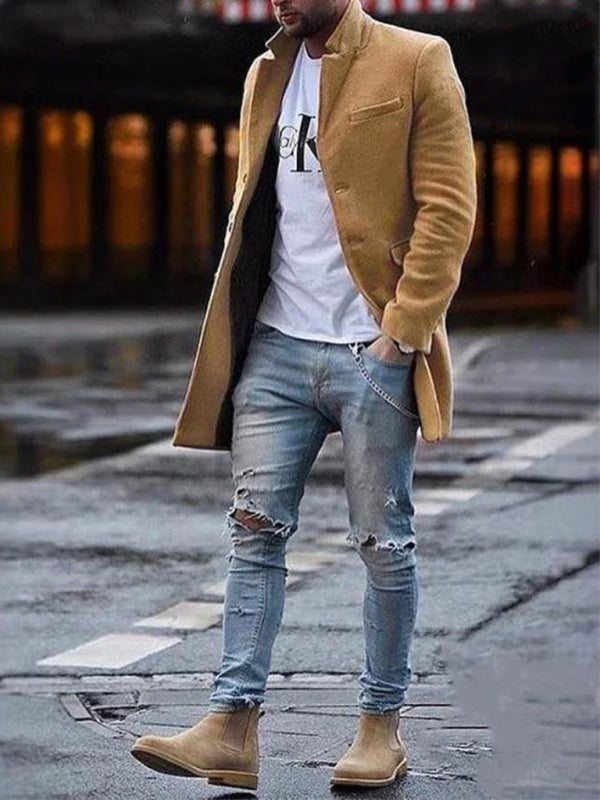 Men's youth woolen coat mid-length coat Shello's Creative Boutique