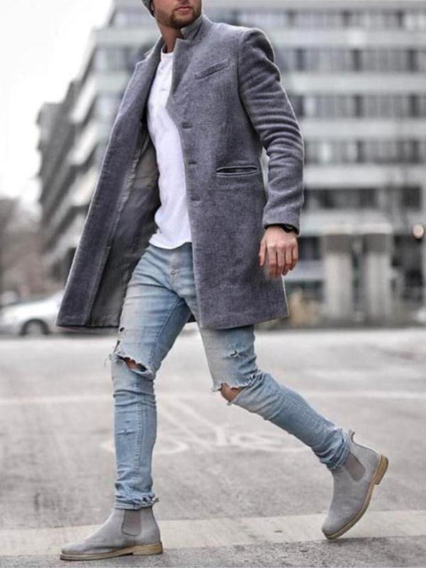 Men's youth woolen coat mid-length coat Shello's Creative Boutique