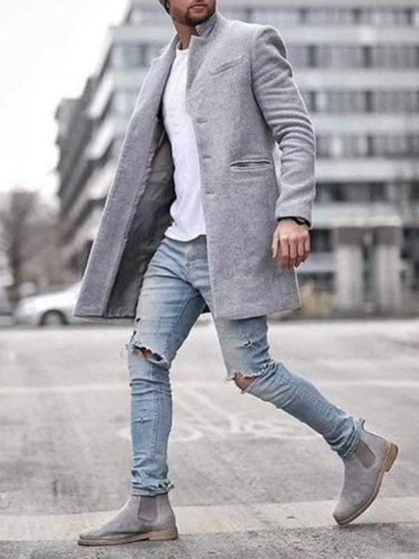 Men's youth woolen coat mid-length coat Shello's Creative Boutique
