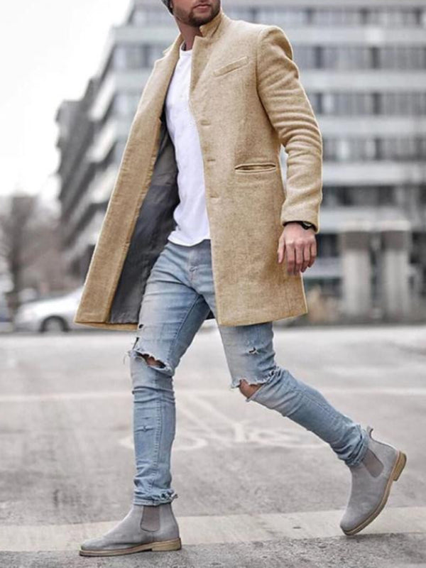 Men's youth woolen coat mid-length coat Shello's Creative Boutique