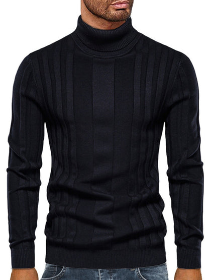 Men's new casual knitted basic base pullover turtleneck sweater Shello's Creative Boutique
